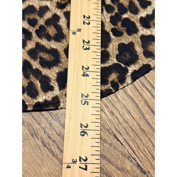 Michael Kors Womens Top Full Zip Roll Tab Sleeve Leopard Animal Print Sz XS - Picture 11 of 13